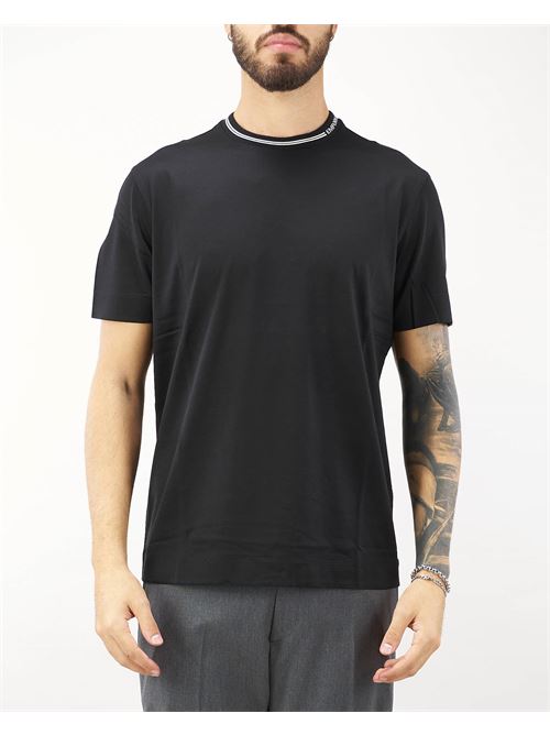 T-shirt con collo logato in jersey misto lyocell ASV Emporio Armani EMPORIO ARMANI | T-shirt | 6D1T951JOSZ999